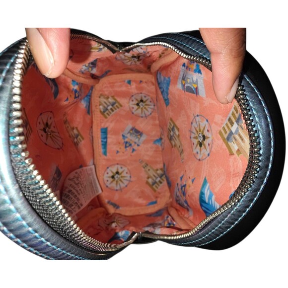 DISNEY PARKS x LOUNGEFLY Mini Backpack Black Blue Disneyland Resort Icons Bag - Picture 11 of 16